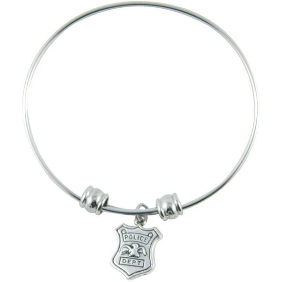 Police Dept Officer Detective Constable Badge Bangle Jewelry - Picture 1 of 5